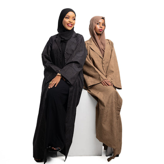 Coat abayas with luxurious gold marble texture