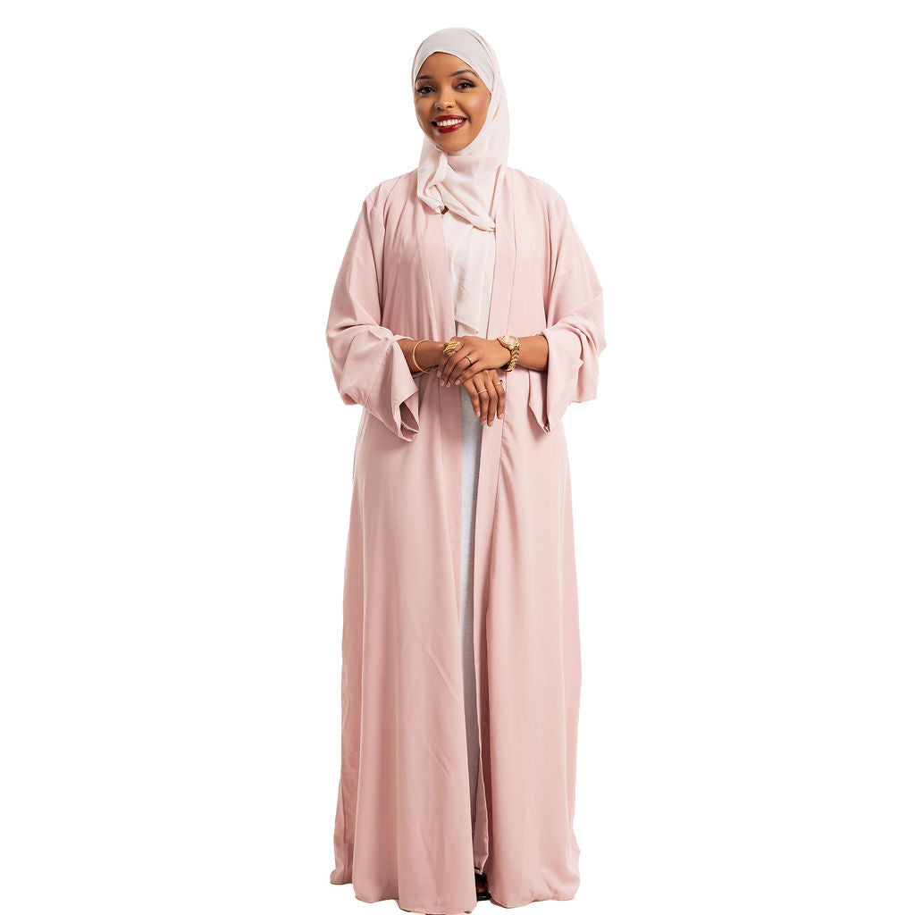 Plain open abaya and scarf