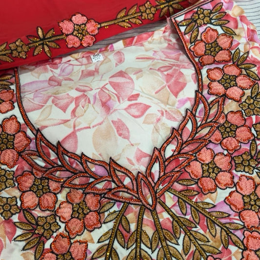 Mukhawar dress : Red with Gold